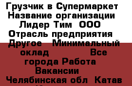 Грузчик в Супермаркет › Название организации ­ Лидер Тим, ООО › Отрасль предприятия ­ Другое › Минимальный оклад ­ 19 000 - Все города Работа » Вакансии   . Челябинская обл.,Катав-Ивановск г.